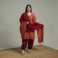 Pochampally Ikat Cotton Suit Set with Dupatta for women 03
