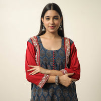 ajrakh embroidery kurta