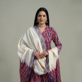 Pochampally Ikat Cotton Suit Set with Dupatta for women 17