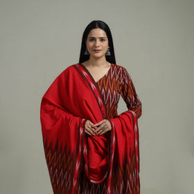 Pochampally Ikat Cotton Suit Set with Dupatta for women 11