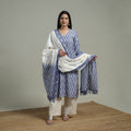 Pochampally Ikat Cotton Suit Set with Dupatta for women 09