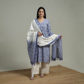 Pochampally Ikat Cotton Suit Set with Dupatta for women 09