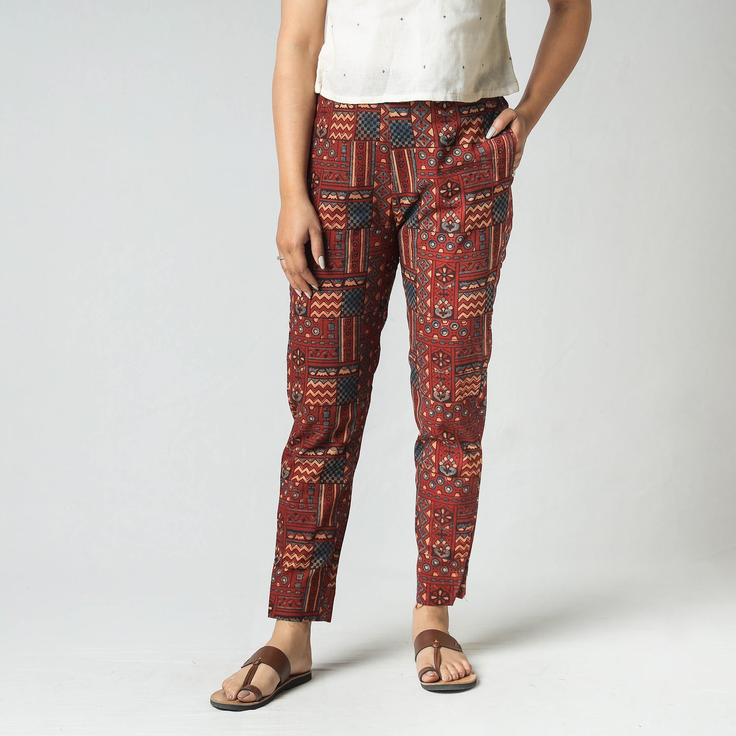 Ajrakh Block Printed Cotton Pant
 
 