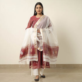  Traditional Maheshwari Silk Handloom Kurta with Dupatta Set 02 