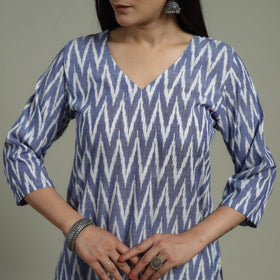 Pochampally Ikat Cotton Suit Set with Dupatta for women 09