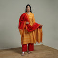 Pochampally Ikat Cotton Suit Set with Dupatta for women 19