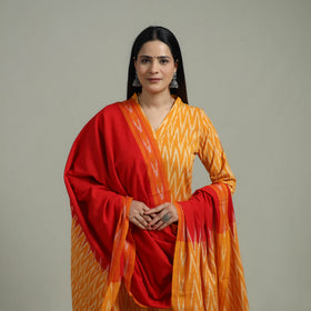Pochampally Ikat Cotton Suit Set with Dupatta for women 19