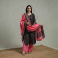 Black - Sambalpuri Ikat Pure Cotton Suit Set with Dupatta for women 10