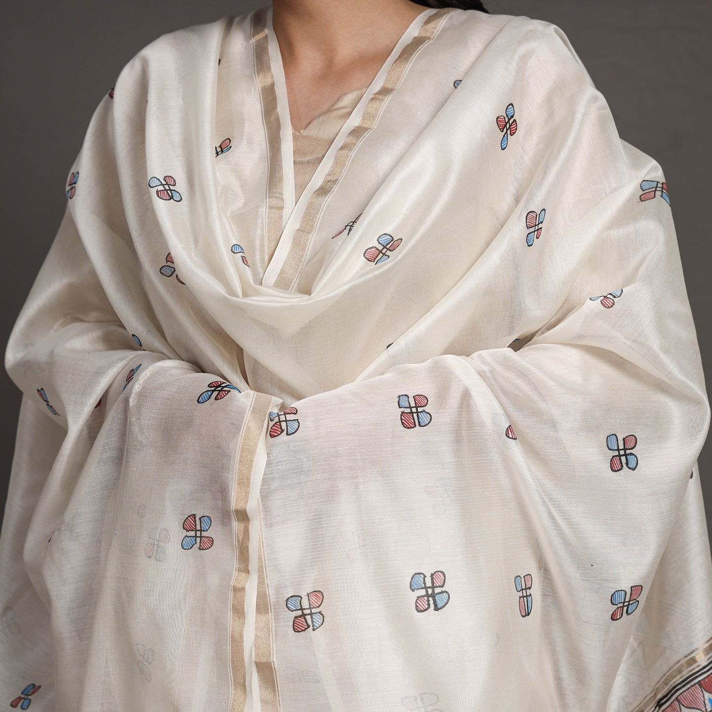 Madhubani painted Dupatta
