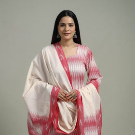 Pochampally Ikat Cotton Suit Set with Dupatta for women 02