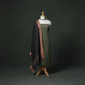 Pochampally Ikat Cotton Unstitched Dress Material: Kurta with Dupatta 10