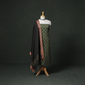 Pochampally Ikat Cotton Unstitched Dress Material: Kurta with Dupatta 10