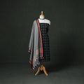 Pochampally Ikat Cotton Unstitched Dress Material: Kurta with Dupatta 12