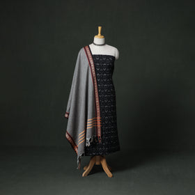 Pochampally Ikat Cotton Unstitched Dress Material: Kurta with Dupatta 13