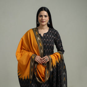 Pochampally Ikat Cotton Suit Set with Dupatta for women 14