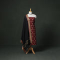 Pochampally Ikat Cotton Unstitched Dress Material: Kurta with Dupatta 14