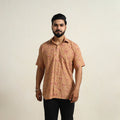 Buy Light Brown Men Cotton Pochampally Ikat Shirt