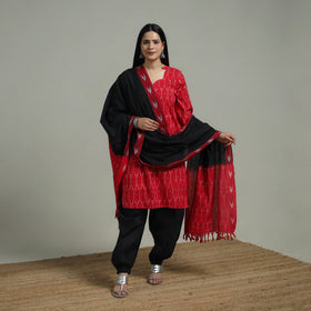 Pochampally Ikat Cotton Suit Set with Dupatta for women 01