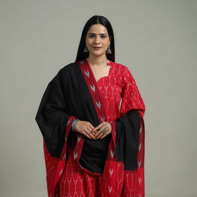 Pochampally Ikat Cotton Suit Set with Dupatta for women 01