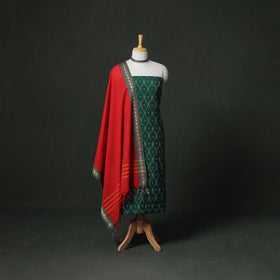 Pochampally Ikat Cotton Unstitched Dress Material: Kurta with Dupatta 15