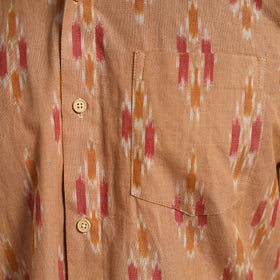Buy Light Brown Men Cotton Pochampally Ikat Shirt