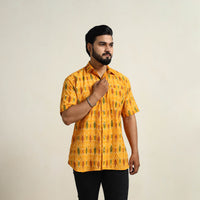 Yellow - Men Cotton Pochampally Ikat Shirt 04