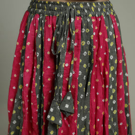 Bandhani Tie-Dye 24 Kali Patchwork Cotton Long Skirt 08