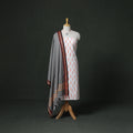 Pochampally Ikat Cotton Unstitched Dress Material: Kurta & Dupatta with Jewellery 17