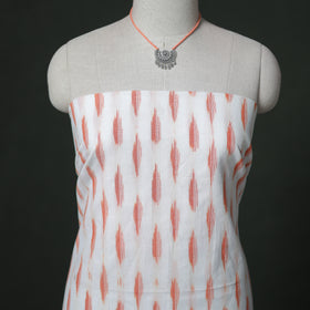 Pochampally Ikat Cotton Unstitched Dress Material: Kurta & Dupatta with Jewellery 17