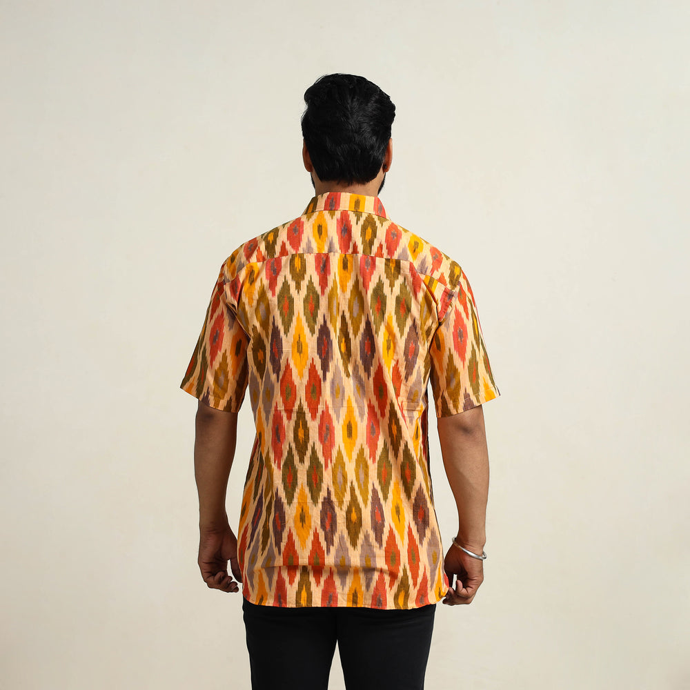 Multicolor - Men Cotton Central Asian Pochampally Ikat Shirt 05