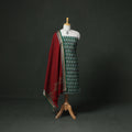 Pochampally Ikat Cotton Unstitched Dress Material: Kurta & Dupatta with Jewellery 19