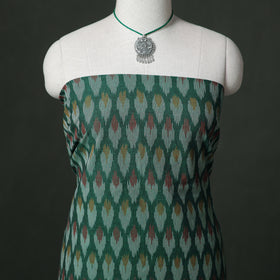 Pochampally Ikat Cotton Unstitched Dress Material: Kurta & Dupatta with Jewellery 19