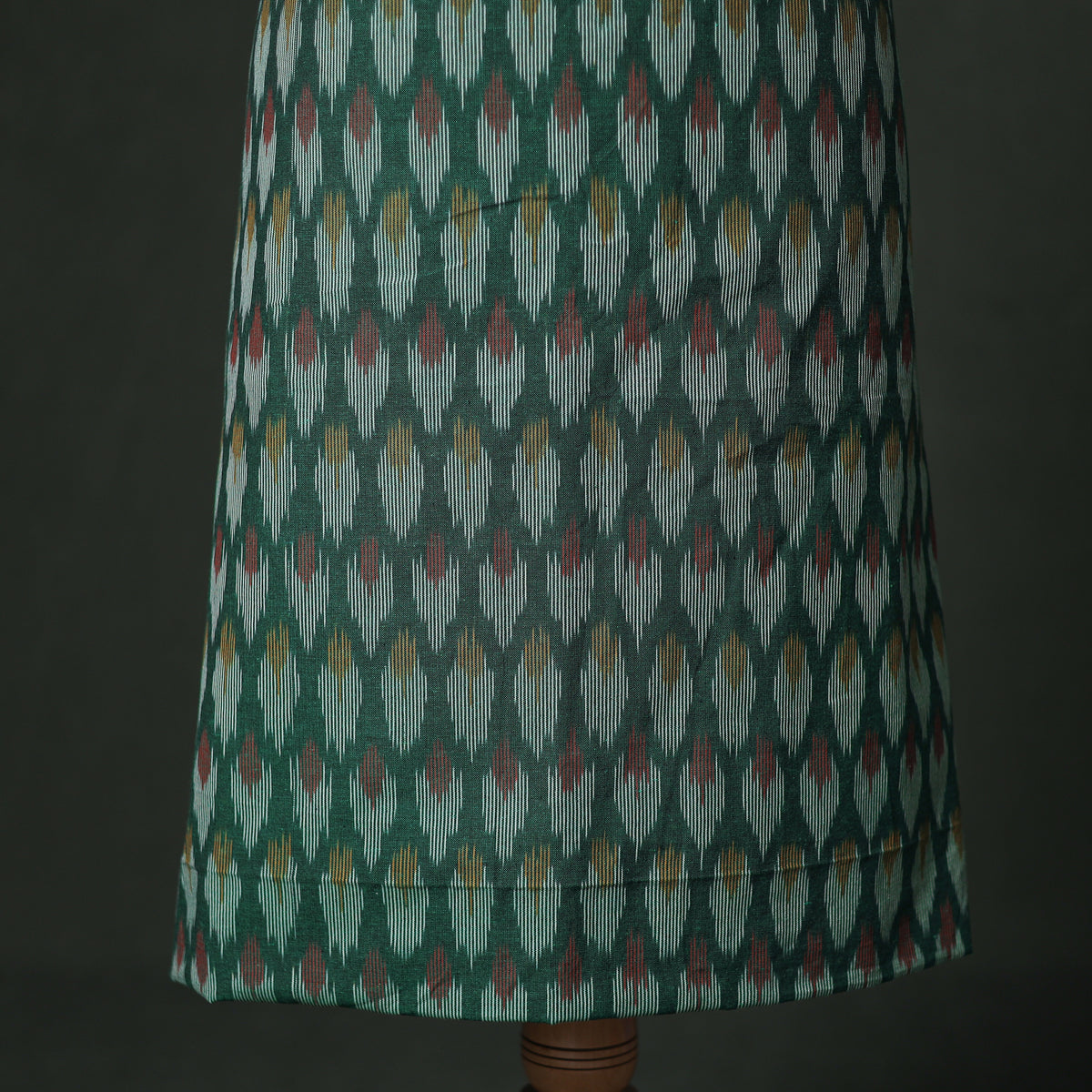 Pochampally Ikat Cotton Unstitched Dress Material: Kurta & Dupatta with Jewellery 19