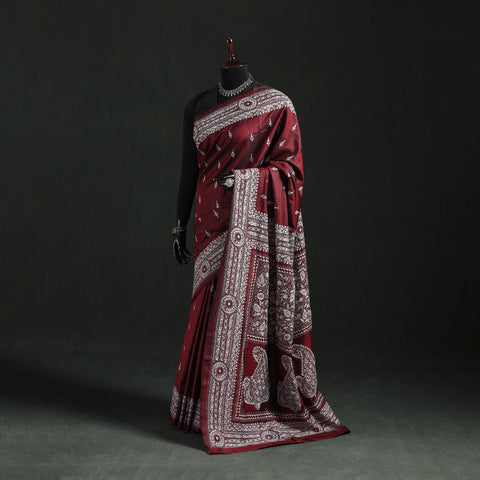 Bengal Kantha Hand Embroidered Pure Silk Saree 01