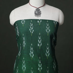 Pochampally Ikat Cotton Unstitched Dress Material: Kurta & Dupatta with Jewellery 20