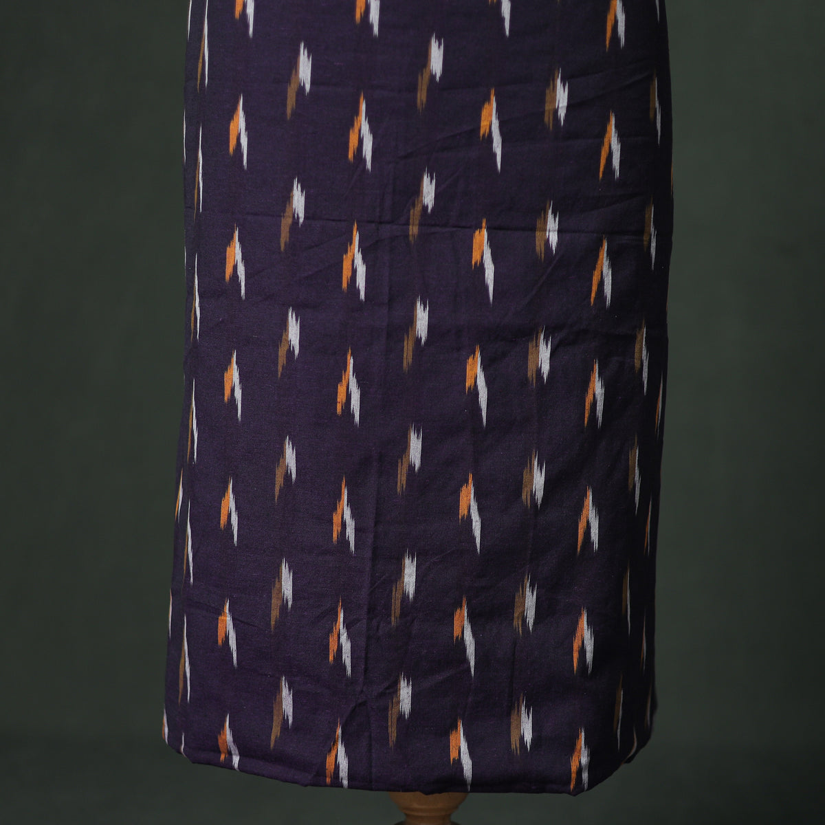 Pochampally Ikat Cotton Unstitched Dress Material: Kurta & Dupatta with Jewellery 21