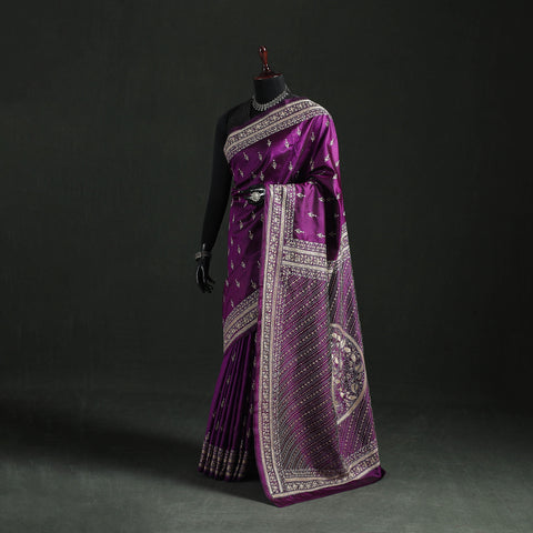 Bengal Kantha Hand Embroidered Pure Silk Saree 03