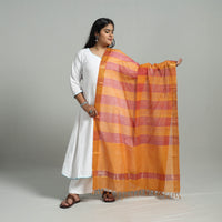 Multicolor - Handloom Cotton Nizam Zari Border Mangalagiri Dupatta 04