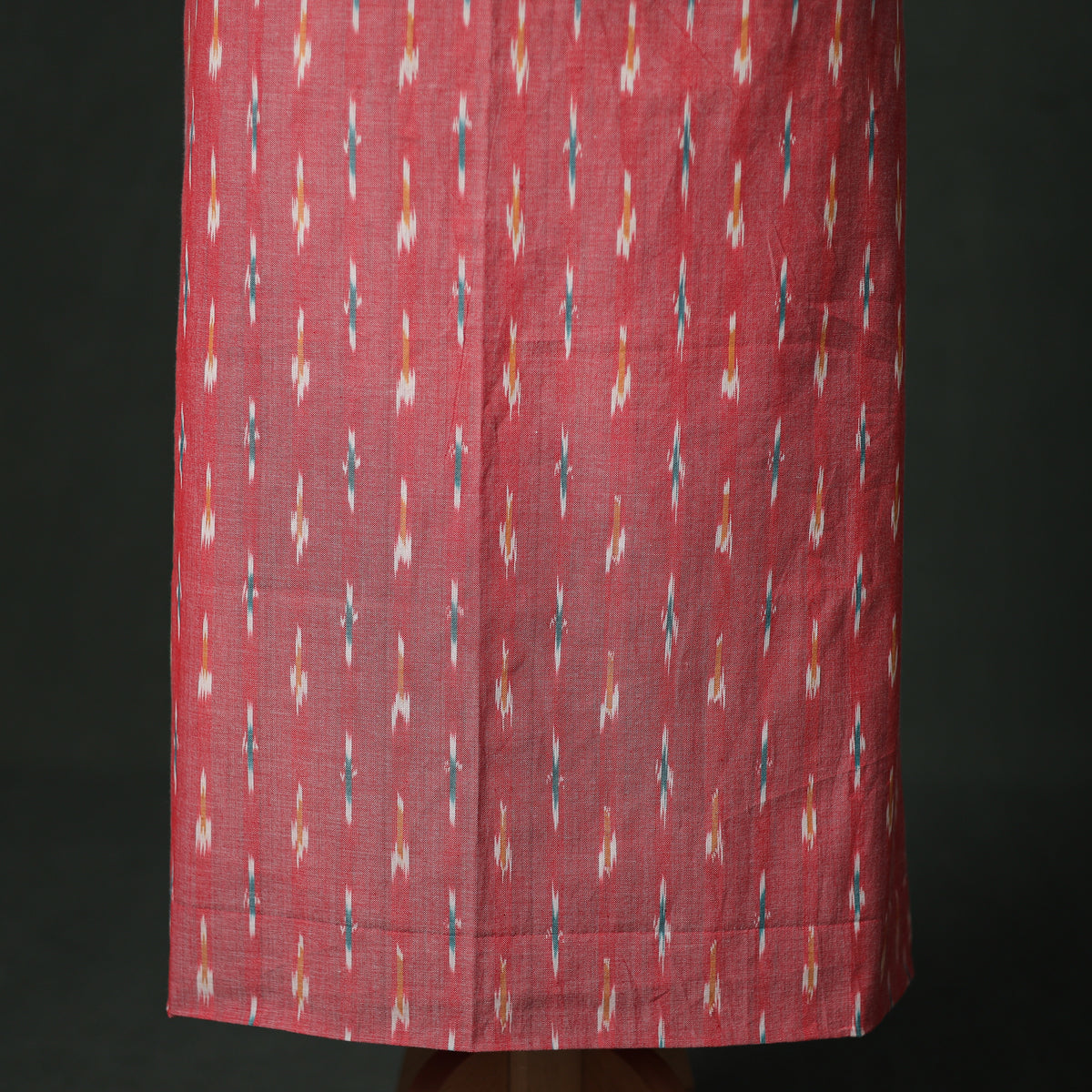 Pochampally Ikat Cotton Unstitched Dress Material: Kurta & Dupatta with Jewellery 22