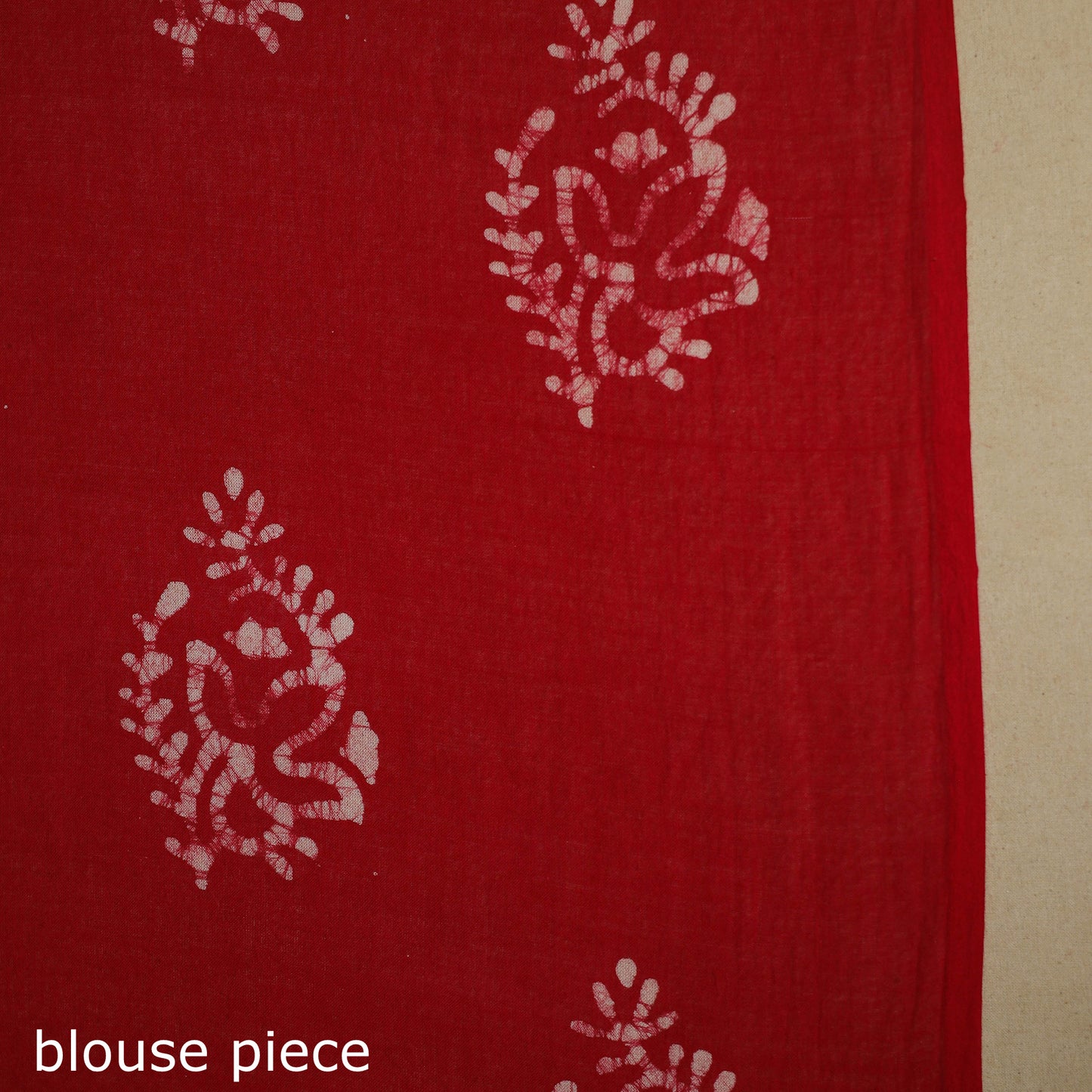 Red - mul cotton hand batik saree 40 - handcrafted