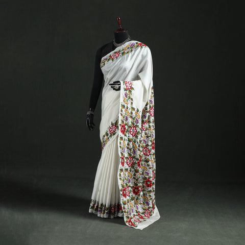 Bengal Kantha Hand Embroidered Pure Silk Saree 04