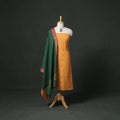 Pochampally Ikat Cotton Unstitched Dress Material: Kurta & Dupatta with Jewellery 23