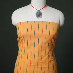 Pochampally Ikat Cotton Unstitched Dress Material: Kurta & Dupatta with Jewellery 25