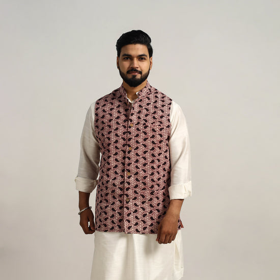 Bagh Print Nehru Jacket for Men 15