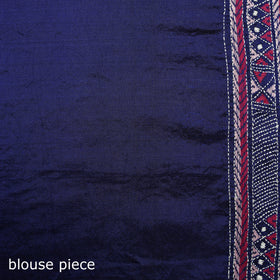 Blue - Bengal Kantha Heavy Hand Embroidered Pure Silk Saree 06