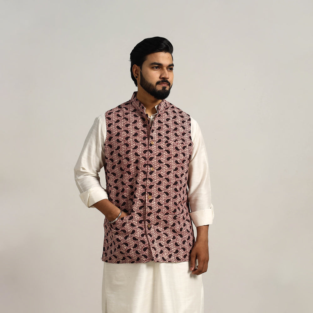 Bagh Print Nehru Jacket for Men 15