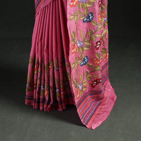 Bengal Kantha Heavy Hand Embroidered Pure Silk Saree 07