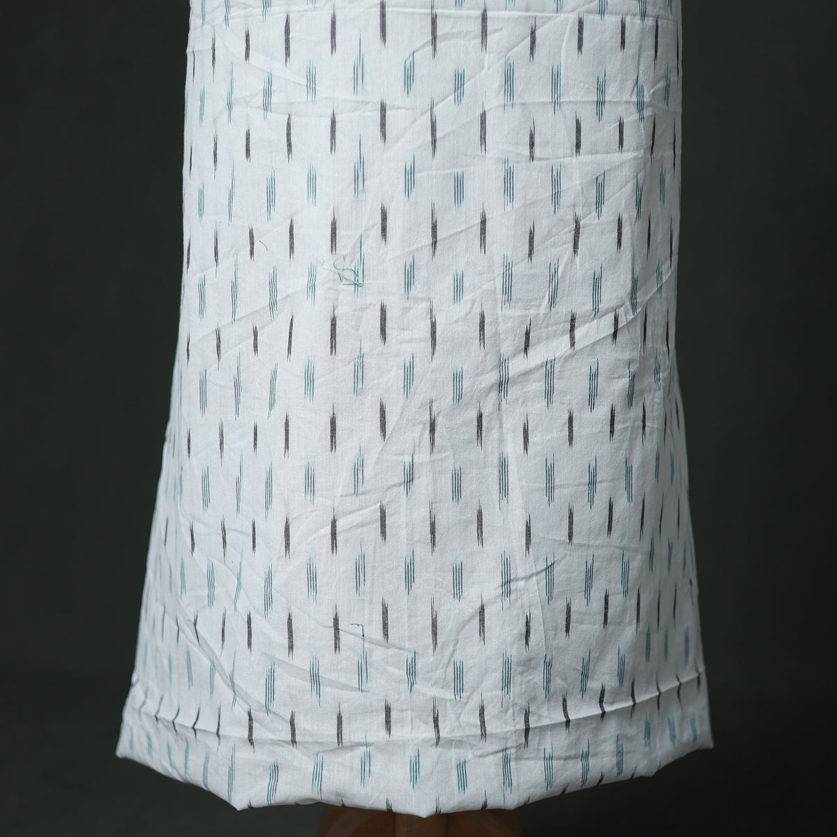 Pochampally Ikat Cotton Unstitched Dress Material: Kurta & Dupatta with Jewellery 26