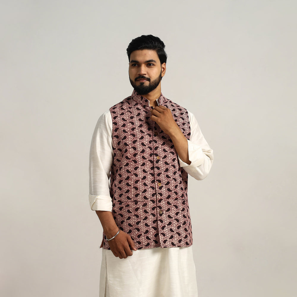 Bagh Print Nehru Jacket for Men 15