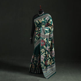 Bengal Kantha Heavy Hand Embroidered Pure Silk Saree 10